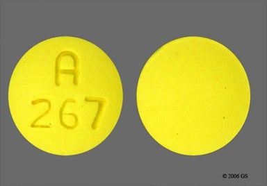 Yellow Round A 267 - Dipyridamole 75mg Tablet