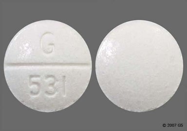 White Round G 531 - Nadolol/Bendroflumethiazide 40mg-5mg Tablet