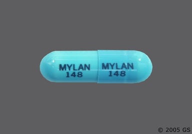 Blue Capsule MYLAN 148 MYLAN 148 - Doxycycline Hyclate 100mg Capsule