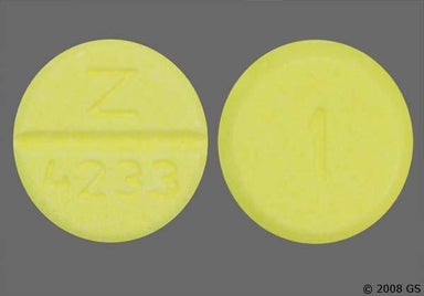 Yellow Round Z 4233 - Bumetanide 1mg Tablet
