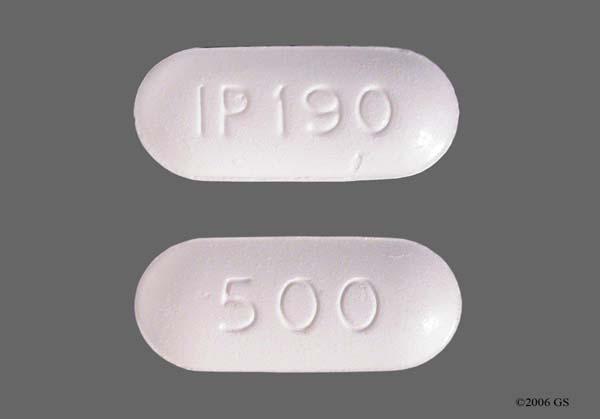 White Oblong 500 And Ip 190 - Naproxen 500mg Tablet.
