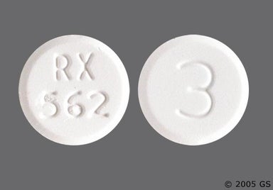 White Round RX 562 - Acetaminophen/Codeine Phosphate 300mg-30mg Tablet