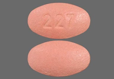 Pink Oval 227 - Isentress 400mg Tablet