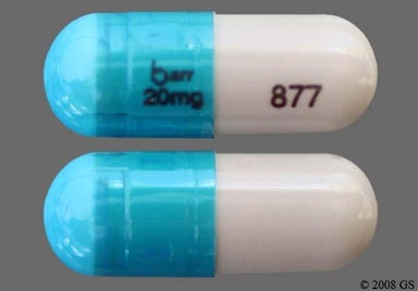 Blue And Gray Barr 20Mg 877 - Fluoxetine Hydrochloride 20mg Capsule