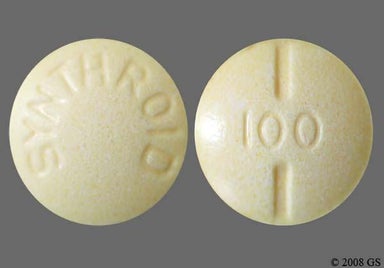 Yellow Round 100 And Synthroid - Synthroid 100mcg Tablet
