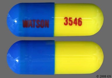 Blue, Yellow Capsule WATSON 3546 - Butalbital/Aspirin/Caffeine/Codeine Capsule