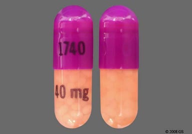 Orange, Purple Capsule 1740 40 mg - Omeprazole 40mg Delayed-Release Capsule