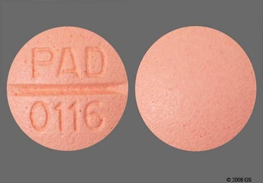 Peach Round PAD 0116 - Benzphetamine Hydrochloride 50mg Tablet