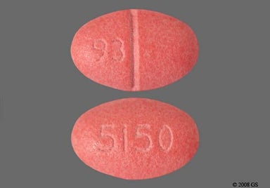 Pink Oval 5150 And 93 - Moexipril Hydrochloride 15mg Tablet