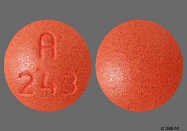Brown Round A 243 - Quinapril Hydrochloride 20mg Tablet
