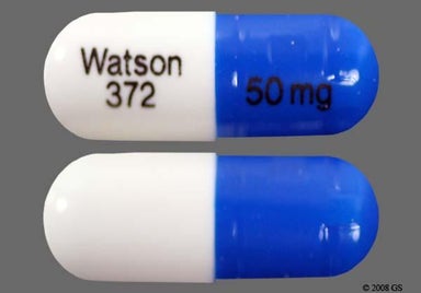 White And Blue Watson 372 50 Mg - Loxapine Succinate 50mg Capsule