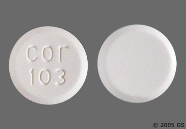 White Round cor 103 - Carisoprodol 350mg Tablet