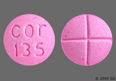 Pink Round cor 135 - Amphetamine/Dextroamphetamine Salts 20mg Tablet