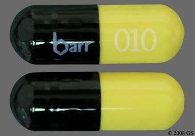 Black, Yellow Capsule barr 010 - Tetracycline Hydrochloride 500mg Capsule