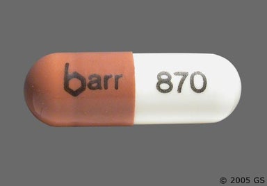 Brown, White Capsule barr 870 - Flutamide 125mg Capsule
