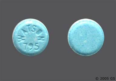 Blue Round WATSON 795 - Dicyclomine Hydrochloride 20mg Tablet