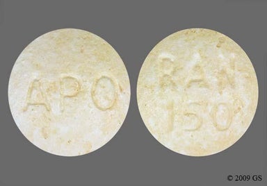 White Round RAN 150 - Ranitidine Hydrochloride 150mg Tablet