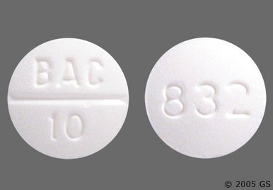 White Round BAC 10 - Baclofen 10mg Tablet