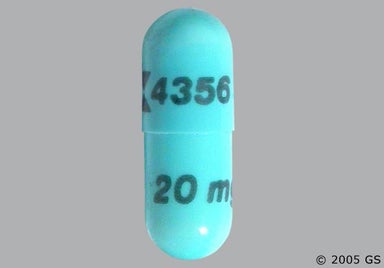 Blue-green Capsule LOGO 4356 20 mg - Fluoxetine Hydrochloride 20mg Capsule