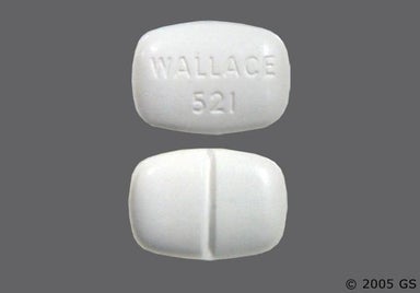 White Rectangular WALLACE 521 - Lufyllin 200mg Tablet