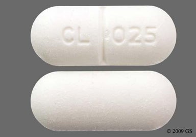 White Oblong CL 025 - Probenecid/Colchicine 500mg-0.5mg Tablet