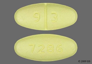 Yellow Oblong 7286 - Levetiracetam 500mg Tablet