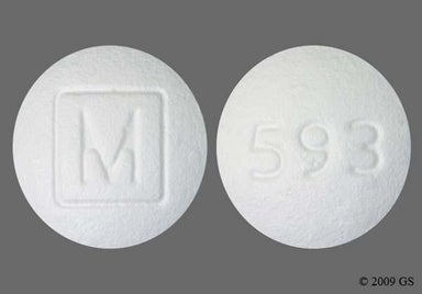 White Round 593 - Oxycodone Hydrochloride 10mg Extended-Release Tablet