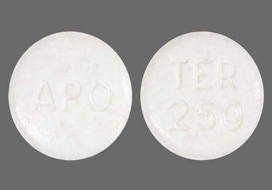 White Round Apo And Ter 250 - Terbinafine Hydrochloride 250mg Tablet