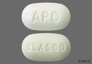 Yellow Oblong CLA500 - Clarithromycin 500mg Tablet