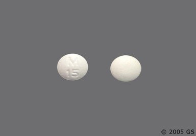 White Round M 15 - Diphenoxylate Hydrochloride/Atropine Sulfate 2.5mg-0.025mg Tablet