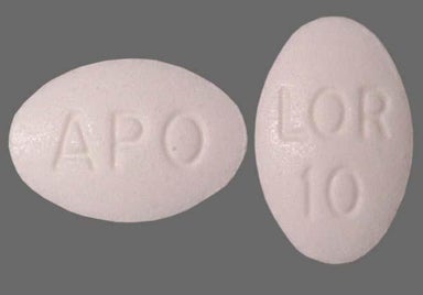 White Oval Lor 10 And Apo - Loratadine 10mg Tablet
