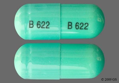 Green Capsule B 622 B 622 - Chlordiazepoxide Hydrochloride/Clidinium Bromide 5mg-2.5mg Capsule