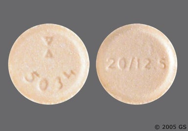Peach Round LOGO 5034 - Lisinopril/Hydrochlorothiazide 20mg-12.5mg Tablet