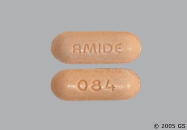 Peach Oblong AMIDE - Choline Magnesium Trisalicylate 500mg Tablet