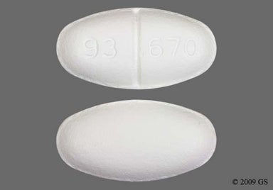 White Oval 93 670 - Gemfibrozil 600mg Tablet