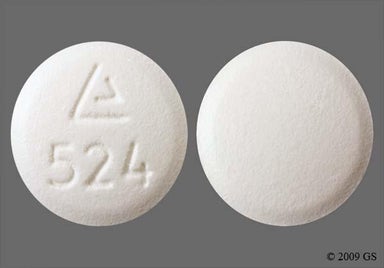 White Round LOGO 524 - Hydrocodone Bitartrate/Ibuprofen 7.5mg-200mg Tablet