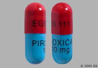 Blue, Red Capsule EGIS 111 PIROXICAM 10mg - Piroxicam 10mg Capsule