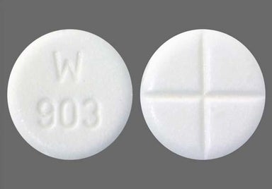 White Round W 903 - Captopril 25mg Tablet