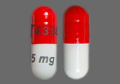 White, Orange Capsule I 4338 5 mg - Terazosin Hydrochloride 5mg Capsule