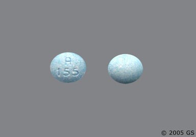 Blue Round A 155 - Hyoscyamine Sulfate 0.125mg Sublingual Tablet