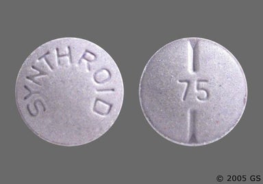 Purple Round SYNTHROID - Synthroid 75mcg Tablet