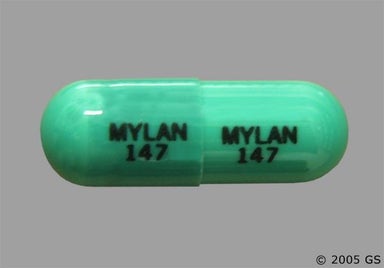 Green Capsule MYLAN 147 MYLAN 147 - Indomethacin 50mg Capsule