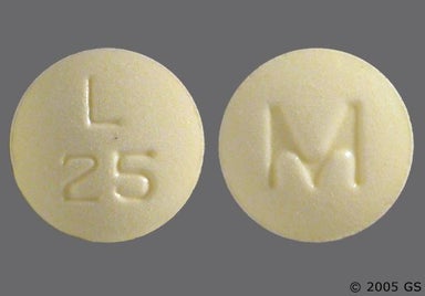 Yellow Round L 25 - Lisinopril 20mg Tablet