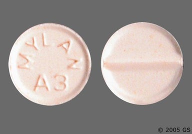 Peach Round MYLAN A3 - Alprazolam 0.5mg Tablet