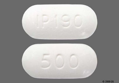 White Oblong IP 190 - Naproxen 500mg Tablet
