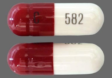 White, Brown Capsule C 582 - Cefadroxil 500mg Capsule
