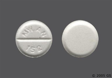 White Round MYLAN 152 - Clonidine Hydrochloride 0.1mg Tablet