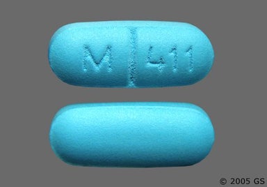 Blue Oblong M 411 - Verapamil Hydrochloride 240mg Extended-Release Tablet