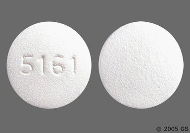 White Round 5161 - Hydrocodone Bitartrate/Ibuprofen 7.5mg-200mg Tablet
