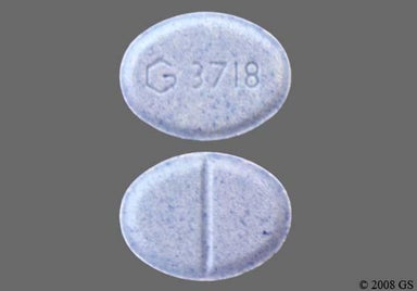 Blue Oval G 3718 - Triazolam 0.25mg Tablet
